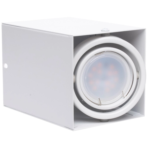 Spot LAMPA sufitowa BLOCCO ML476 Milagro natynkowa OPRAWA metalowa LED 7W 3000K oczko regulowane kostka cube biała