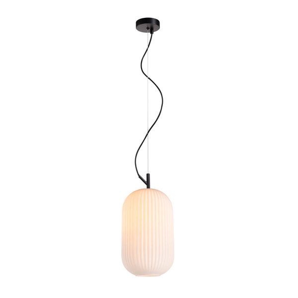 Zwisająca lampa owalna Rues PND-64536C-M-BL-OPA Italux biały czarny