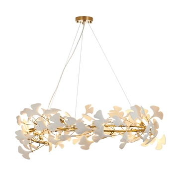 Ceramiczna lampa zwisowa Botanika XY080P-100 liście złota biała