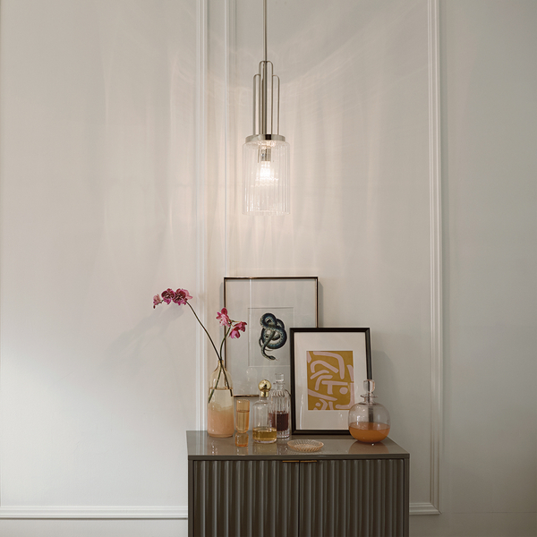 Lampa wisząca QN-KIMROSE-MP-PN tuba szklana nikiel