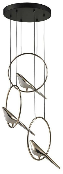Lampa wisząca Bird Disc MSE010100294 okręgi ptaki złote
