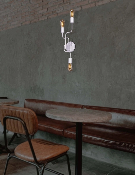 Ścienna lampa Peka K-4046 loftowe oprawki na żarówki białe