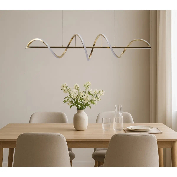 Lampa wisząca spirala MEMPHIS AZ6814 LED 55W 3000K ściemnialna złota