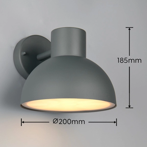 Kopułowa lampa ścienna ELBE 262360142 metalowa IP44 antracyt