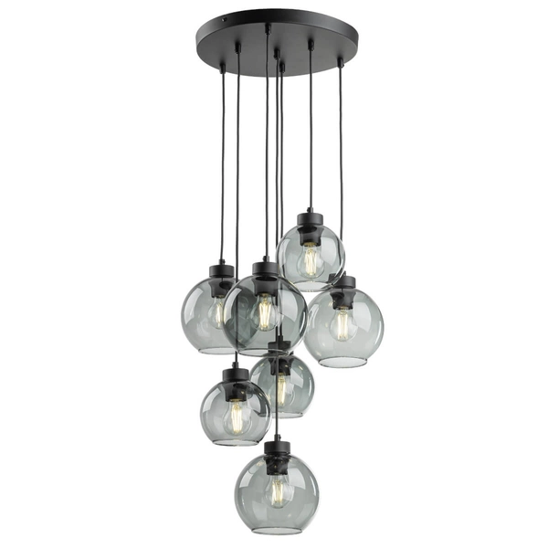 Lampa zwisowa Cubus 10207 bubbles do salonu kaskada grafitowa czarna