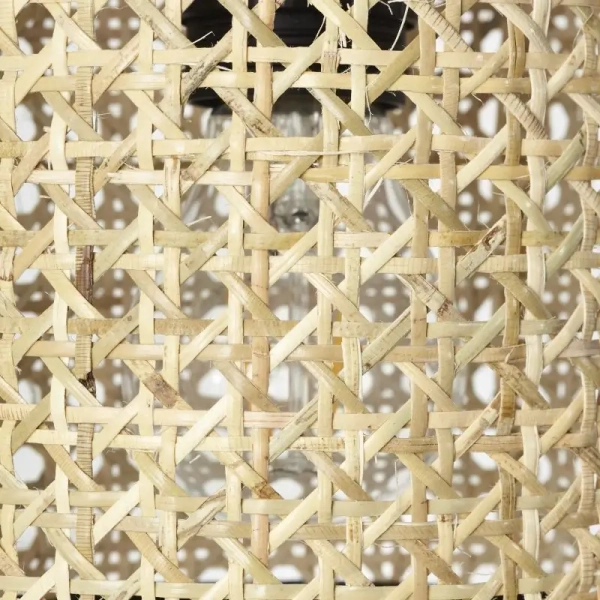 Ażurowa lampa ścienna Wiley 99088/09 ratanowa beżowa czarna