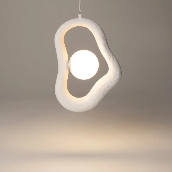 Geometryczna lampa wisząca Opus MOD380PL-01W do sypialni biała