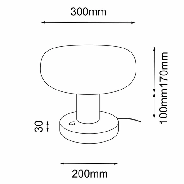 Gabinetowa lampka stojąca Tanpo 2034 Shilo z włącznikiem szklana czarna
