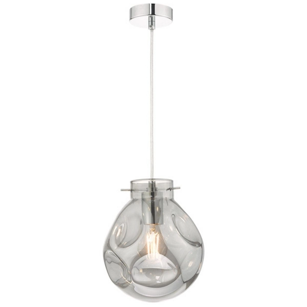 Designerski zwis Quinn QUI0110 Dar Lighting kula szkło dymione chrom