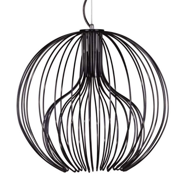 Industrialna LAMPA wisząca Tori K-3405 czarny Kaja druciana OPRAWA metalowy ZWIS klatka czarna