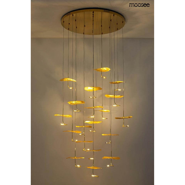 Kaskadowa lampa wisząca Leafs MSE1501100168 Moosee liście złote