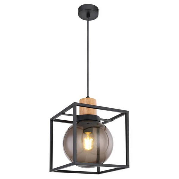 Lampa zwis klatka Retro 31-00743 Candellux klosz kula dymiona czarna