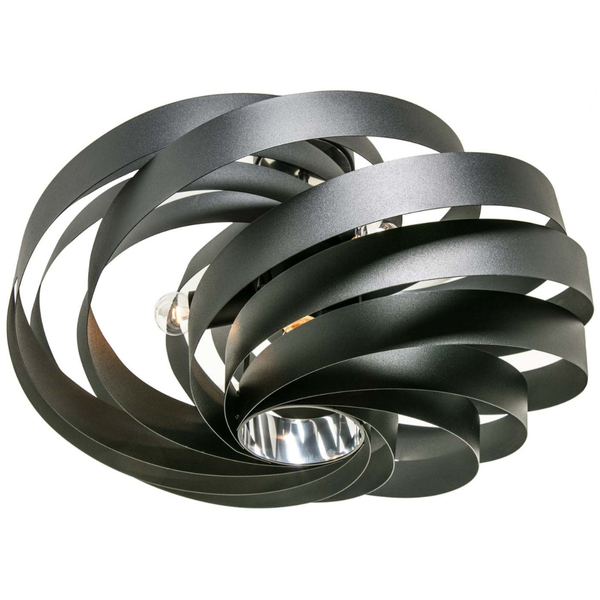 Okrągła lampa sufitowa Vento 1131 Zumaline metalowa czarna