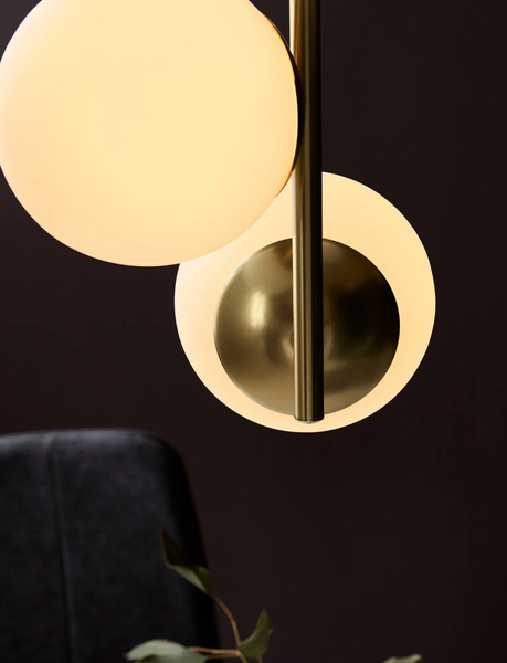 Potrójna lampa wisząca Lilly 48603035 Nordlux szklane kule białe mosiądz