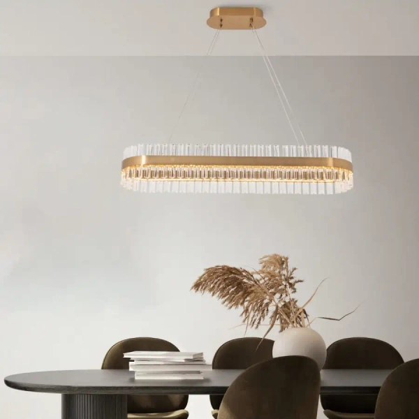 Lampa wisząca kryształowa 22041 LED 68W 3000K nad stół crystals złoty