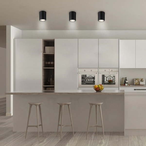 Czarna lampa sufitowa Kobald 2055 metalowa tuba nad blat do kuchni