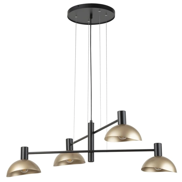 Żyrandol do jadalni z kloszami Artis 40568 Sigma metalowy czarny złoty