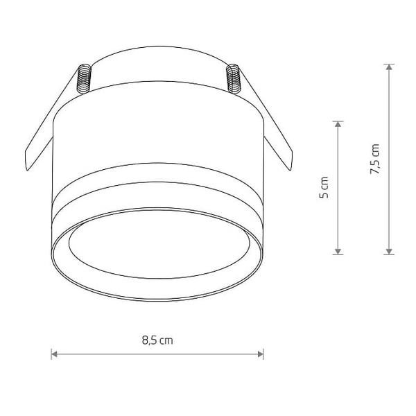 Okrągła lampa podtynkowa Murter 10489 Nowodvorski tuba okrągła czarna