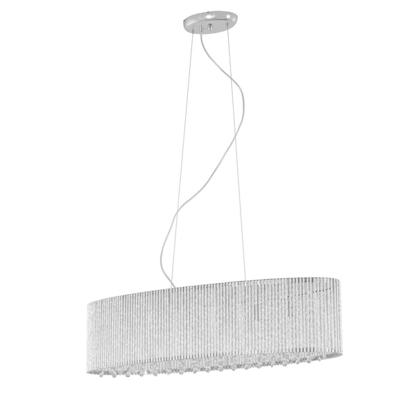 Wisząca lampa glamour Anabella P0207-06E-F4QL Italux owalna kryształ srebrny
