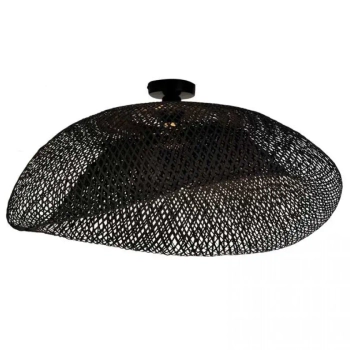 Sufitowy plafon ażurowy 19109 bambusowy do przedpokoju czarny