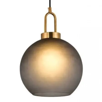 Minimalistyczna lampa wisząca 19177 szklana kula do kuchni mosiądz