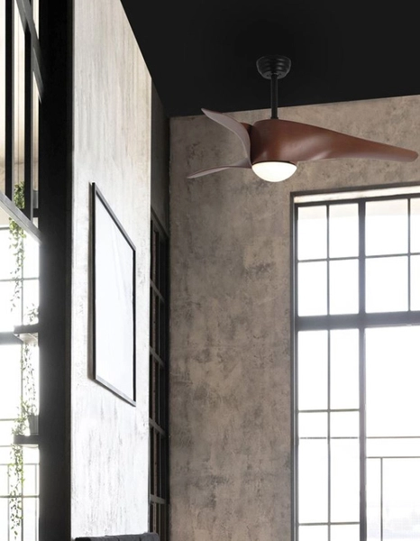 LAMPOWENTYLATOR sufitowy SAMPUES LE42553 Luces Exclusivas metalowa OPRAWA plafon LED 18W 3000K wiatrak plafoniera brązowa