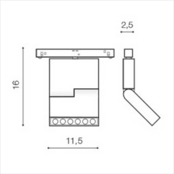 Kierunkowa lampa Aldo AZ4621do systemu magnetycznego LED 12W 3000K czarna