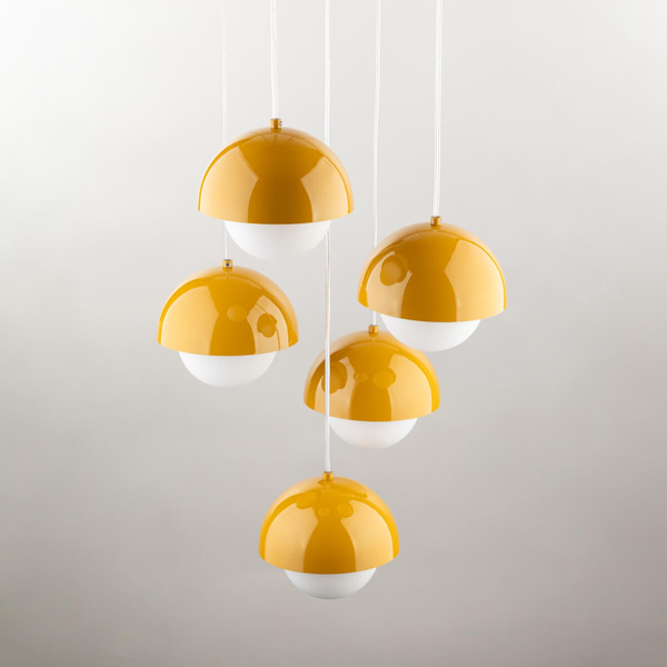 Kaskadowa lampa zwisowa Bono 10268 do salonu kule biała żółta