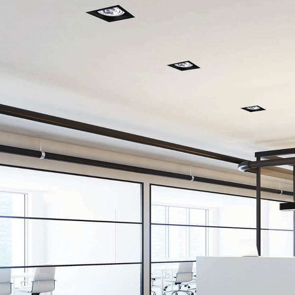 Wpust LAMPA sufitowa MOD 9417 Nowodvorski podtynkowa OPRAWA kwadratowa do zabudowy czarna