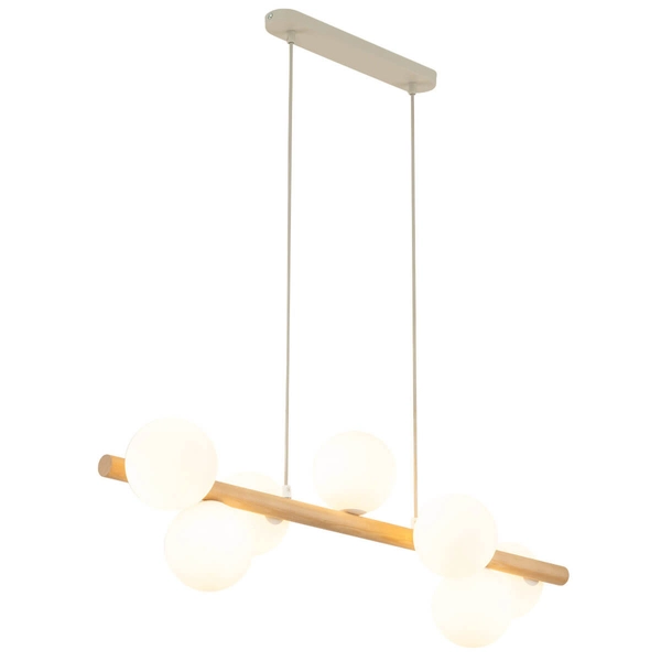 Lampa wisząca na listwie Estera 5905 bańki kule beżowa biała