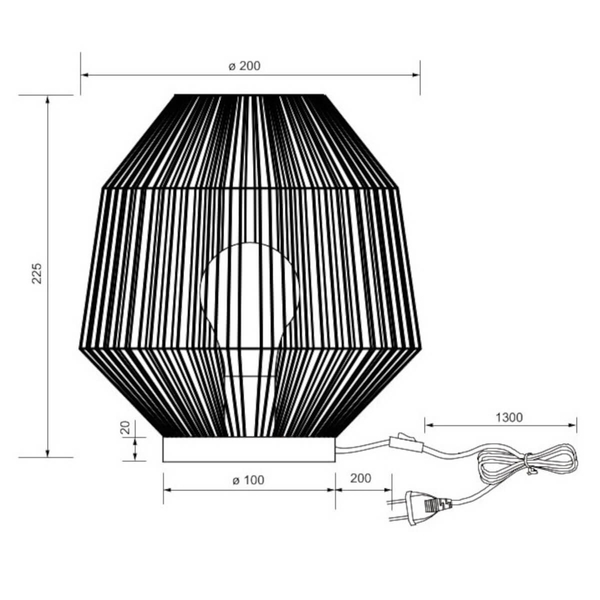 Lampka stołowa Miki R51101026 RL Light pleciona do sypialni brązowa