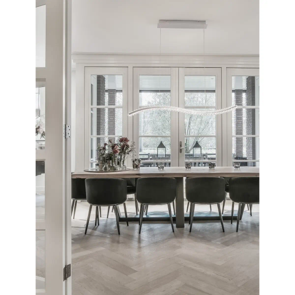 Designerska lampa wisząca BAUTA LE42921 wstęga LED 40W 3500K srebrna