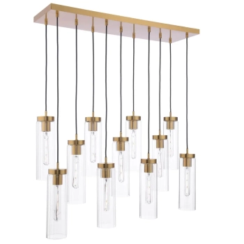 Wisząca lampa nad wyspę Jodelle JOD4863 szklana do kuchni polerowany brąz