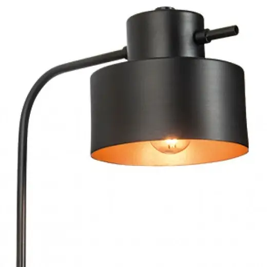 Metalowa lampa ścienna 18135 na wysięgniku tuba czarna miedziana