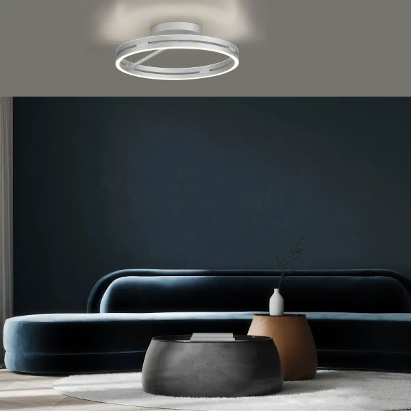 Sufitowa lampa na pilot PURE E-LOOP srebrna 6552-95 1xLED 20W 2700-5000K zmienna barwa