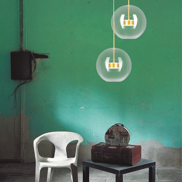 Wisząca lampa Bubbles ST-0801-1 GOLD Step LED 28W 3000K szklana kula złota