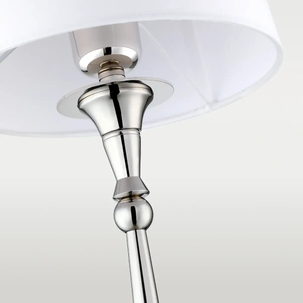 Stołowa lampa Austin T01210NI-WH Cosmolight tkanina abażur nikiel biały