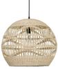Kulista lampa wisząca REYNOSA LE42946 z rattanu beżowa czarna