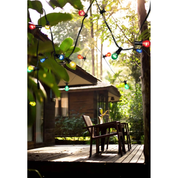 Kolorowy łańcuch do ogrodu 6,2m 10 LED 250W IP44 multikolor