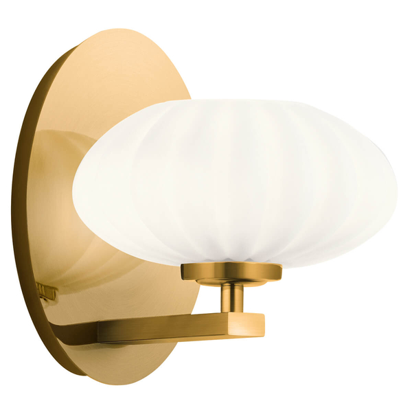Szklana lampa ścienna Pim QN-PIM1-FXG do sypialni IP44 biała złota