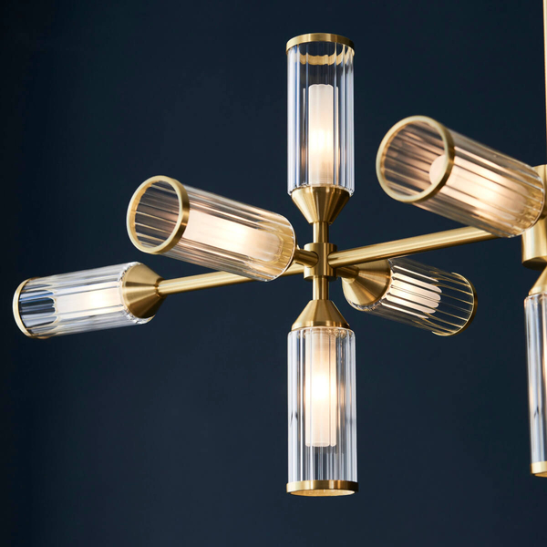 Szklana lampa sufitowa L&-1106256 tubki mosiądz przezroczysty