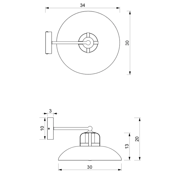 Kinkiet Felix MLP8904 nad łóżko loft czarny złoty