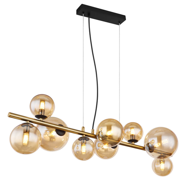 Wisząca lampa Riha 56135-9H LED 3,5W 3000K bańki czarne bursztynowe