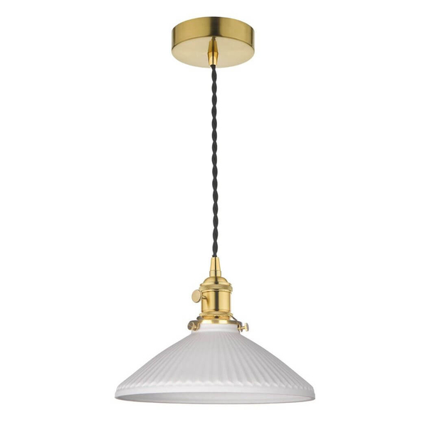 Wisząca lampa ceramiczna Hadano HAD0140-10 mosiądz biały