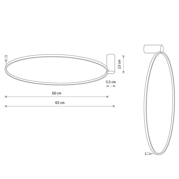 Lampa pierścieniowa ścienna Circolo 10815 Nowodvorski LED 21W 3000K czarna