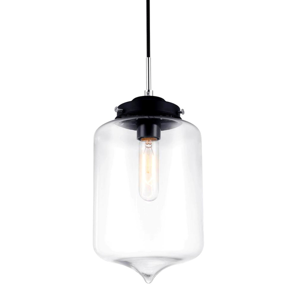 LAMPA wisząca TUBE MDM2095/1 B Italux szklana OPRAWA zwis szkło przezroczyste