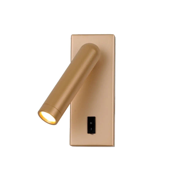 Metalowy ścienny kinkiet Nova WL-46376-1-GD LED 2,5W 3000K tuba złota
