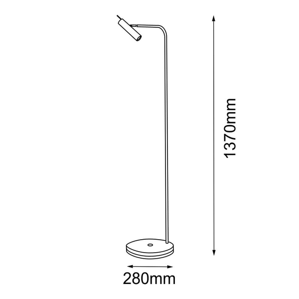 Stojąca lampa podłogowa Amos 8143 Amplex tubka reflektorek biały złoty