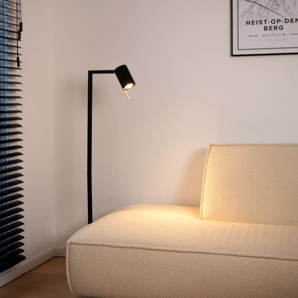 Stojąca lampa salonowa Lesley 03725/01/30 Lucide tuba metalowa czarna