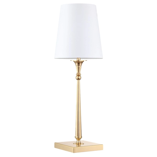 Biurkowa lampa eklektyczna Austin T01227AU-WH Cosmolight metal tkanina złota biała